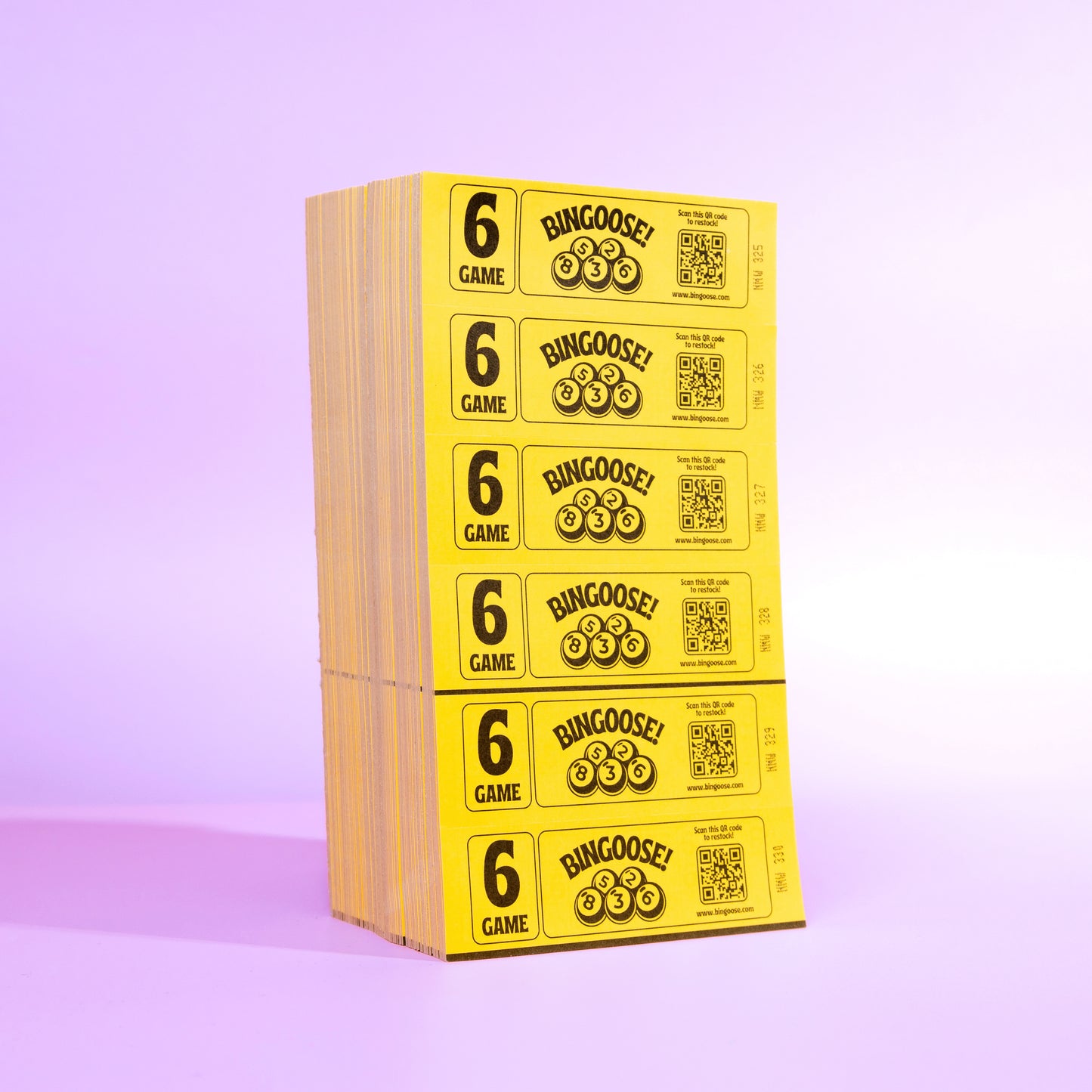 Bingo Books 6 Game Tickets per Sheet & 6 Sheets per Book - 3600 Easy to Read Bingo Cards 1-90 Large Print Numbers - Easy to Tear Perforated Colourful Flyers for Daubers, Pens and Dabbers